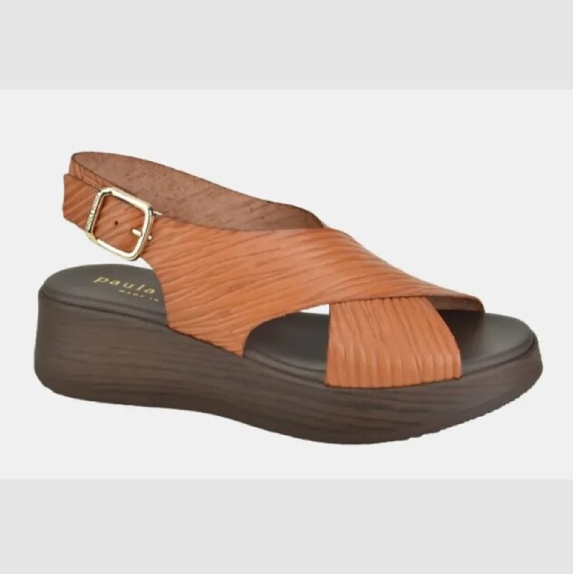 Sandalia Paula Urban cuña vaqueta avellana 33-2070 - 3