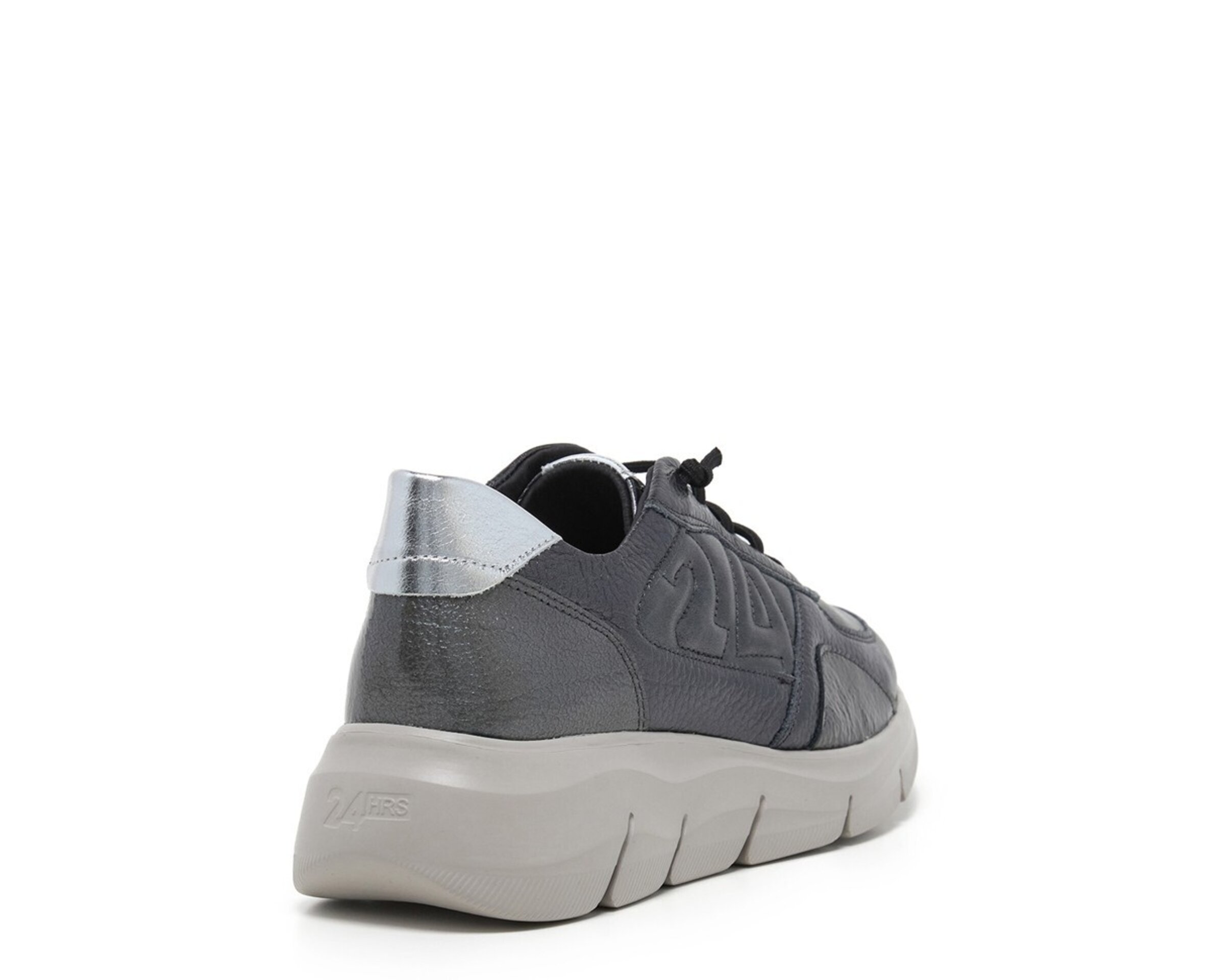 Deportiva 24 HORAS piel metalizada gris 26617 - 5