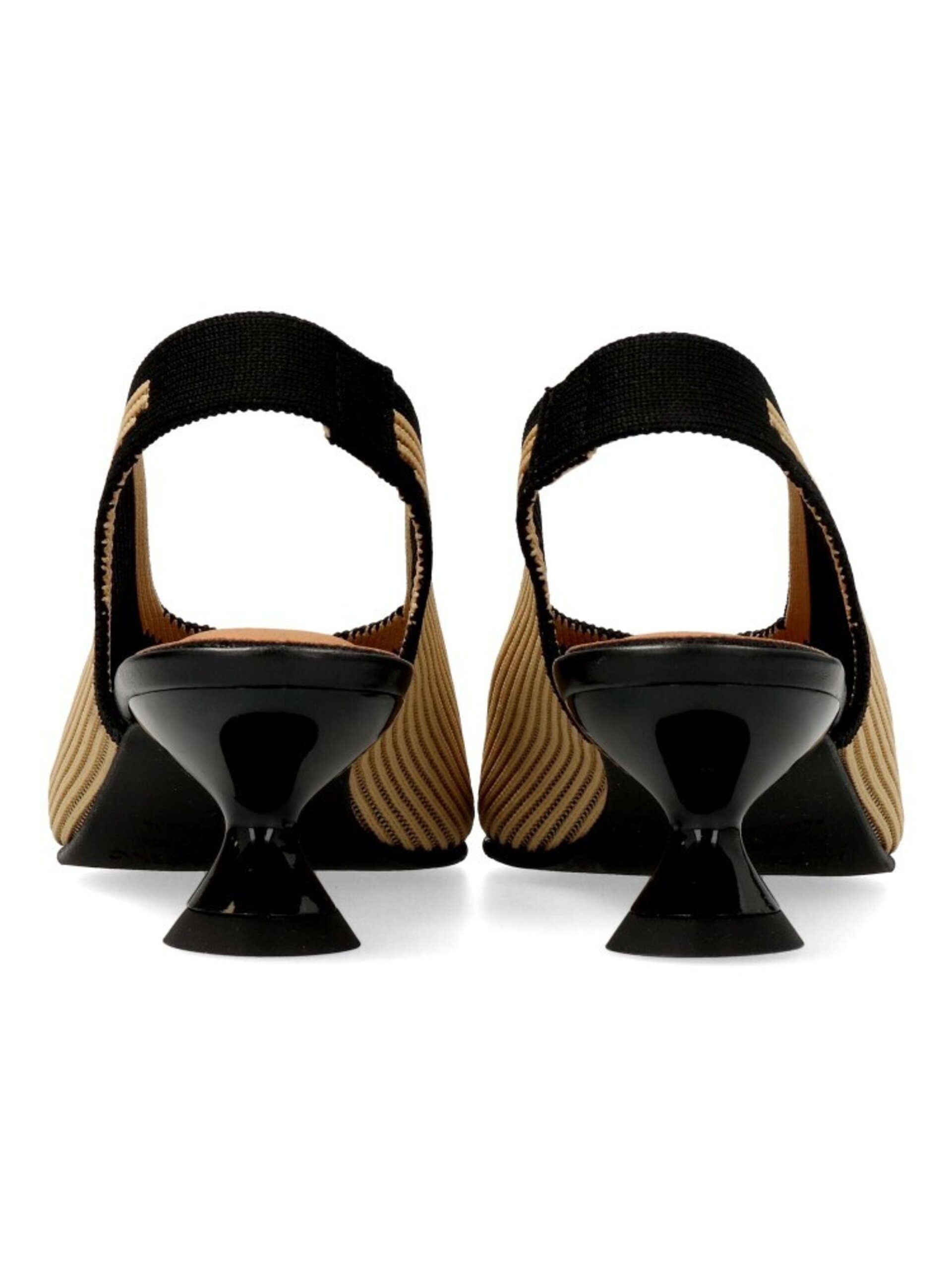 Salón Miss Elastic tacón crema-negro 76535 - 7