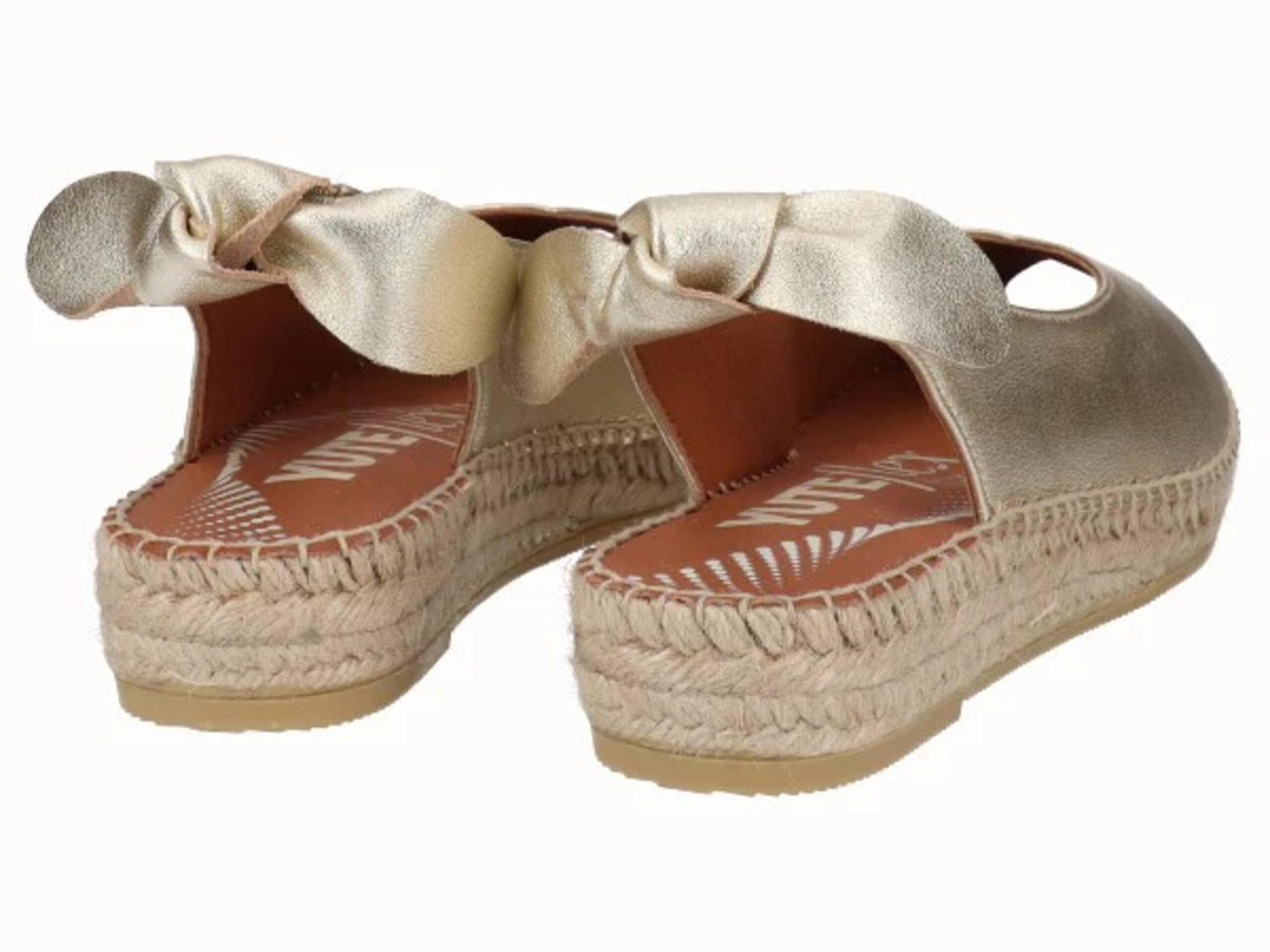 Alpargata Viguera Peep Toes YuteFlex Piel Oro 2232 - 4