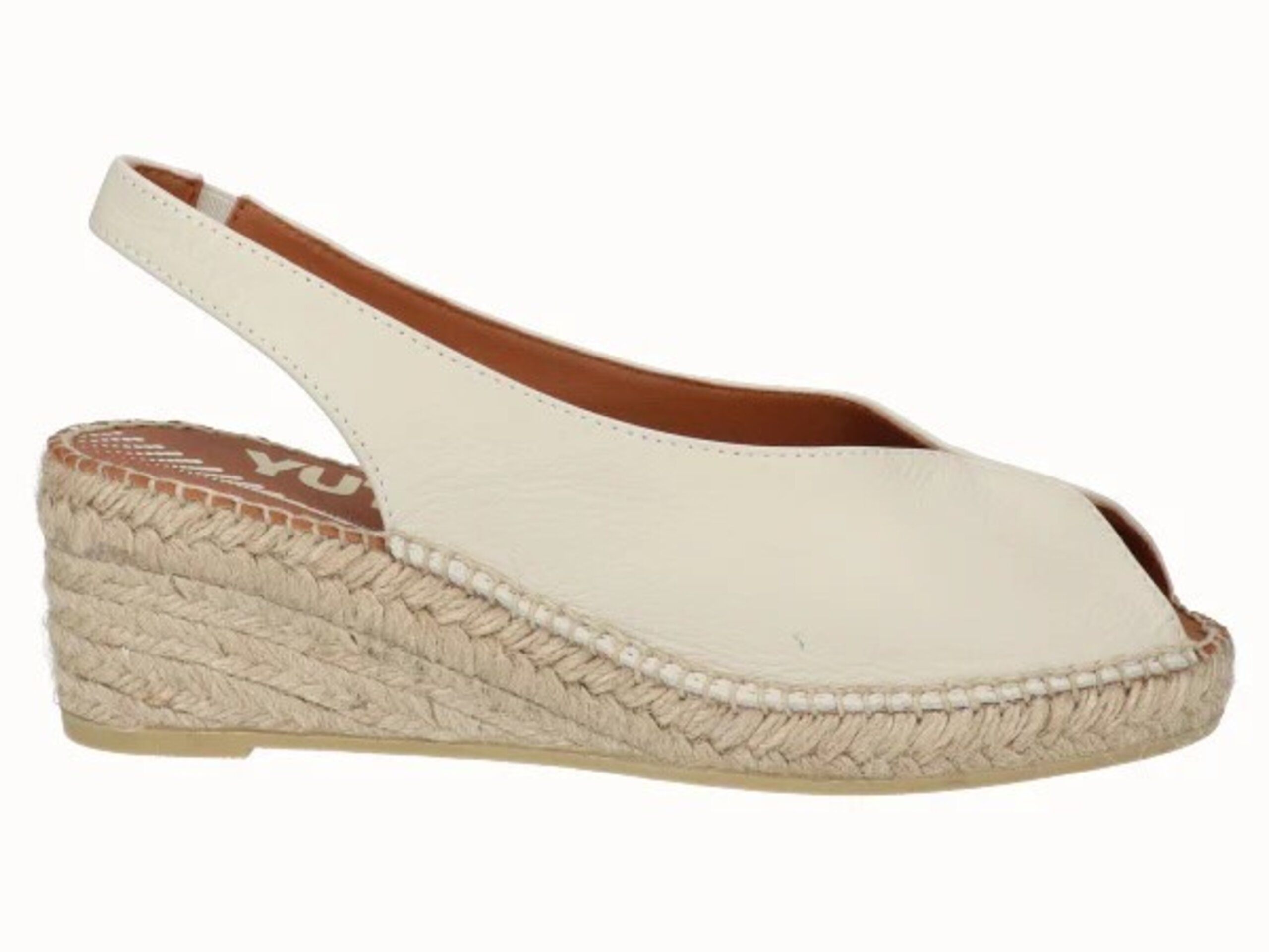 Alpargata Viguera PeepToe Mars piel YuteFlex vainilla 2200 - 2