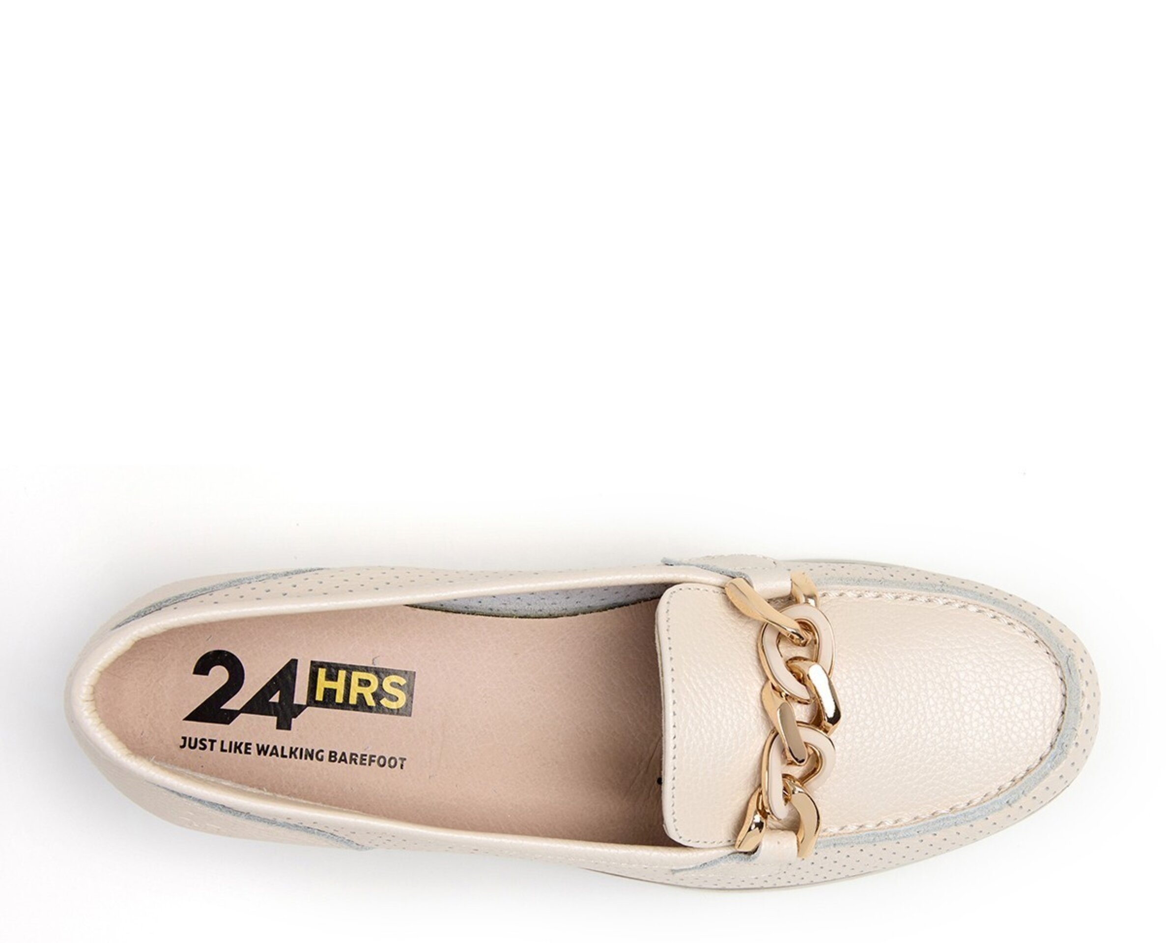 Mocasin 24HORAS cuña piel lino 26711 - 2