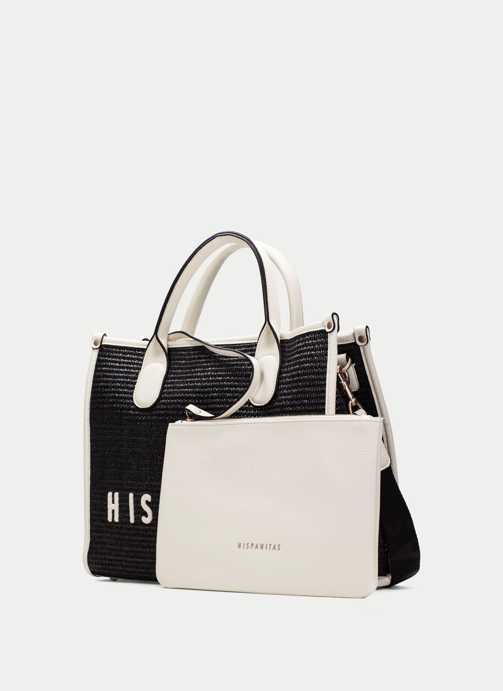 Bolso Hispanitas Tote BV253833 Negro-Blanco - 2