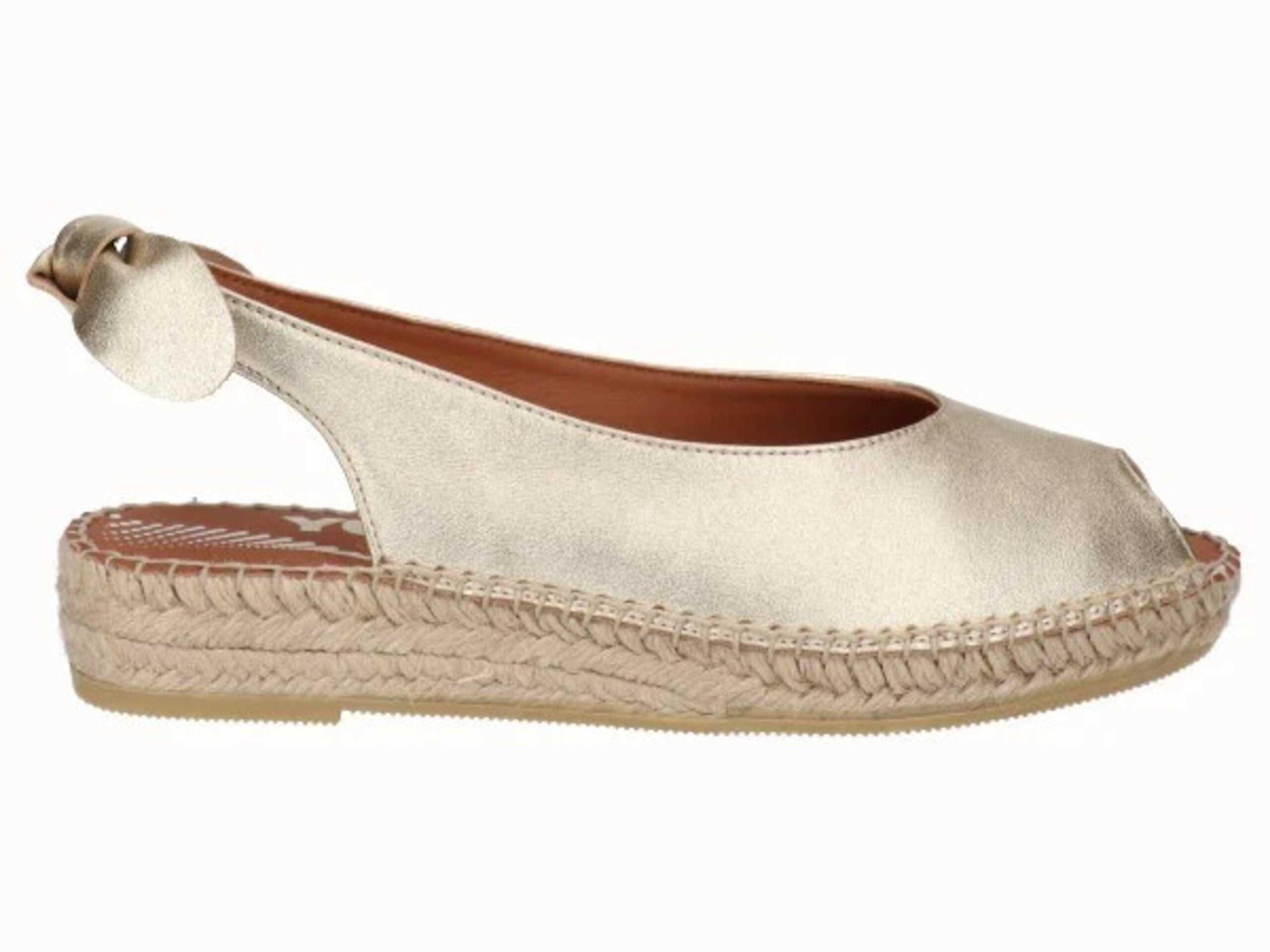 Alpargata Viguera Peep Toes YuteFlex Piel Oro 2232 - 2