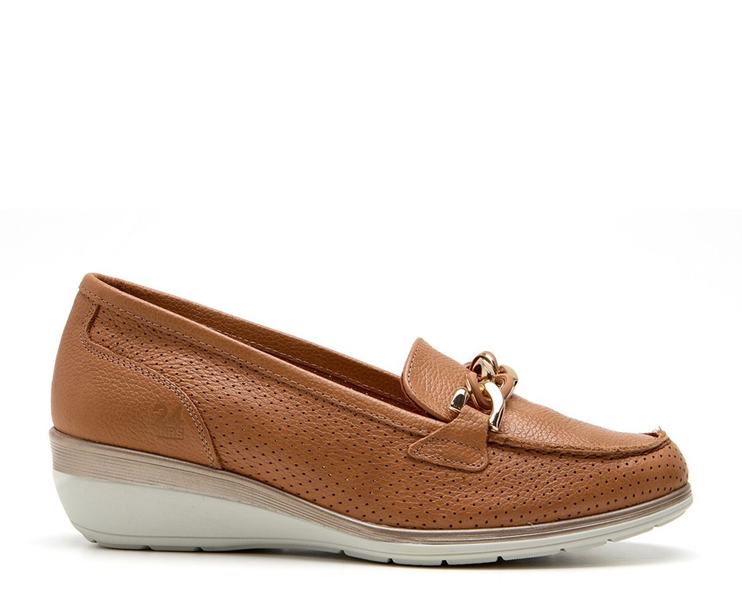 Mocasin 24HORAS cuña piel cuero 26711 - 1