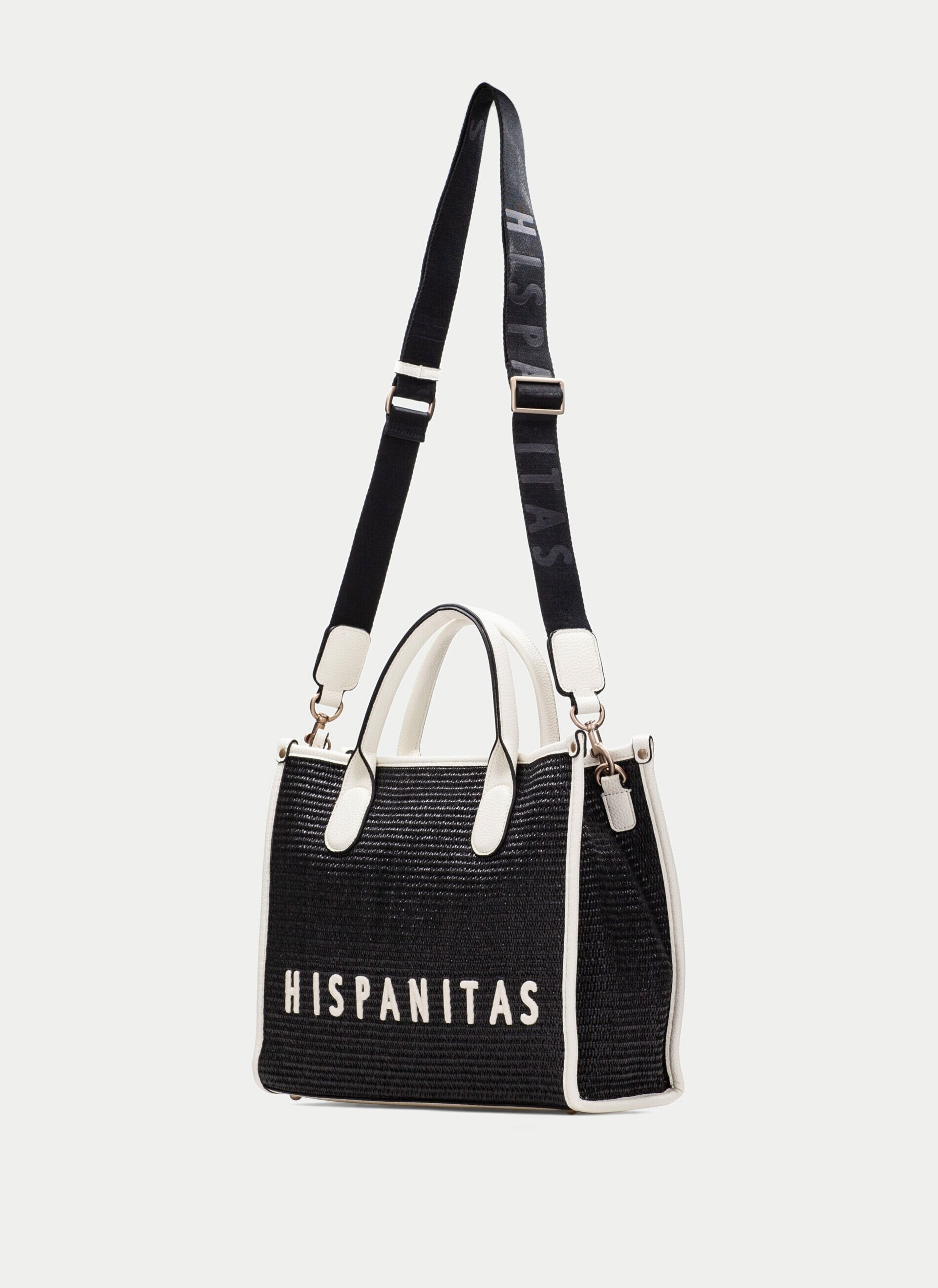 Bolso Hispanitas Tote BV253833 Negro-Blanco - 3