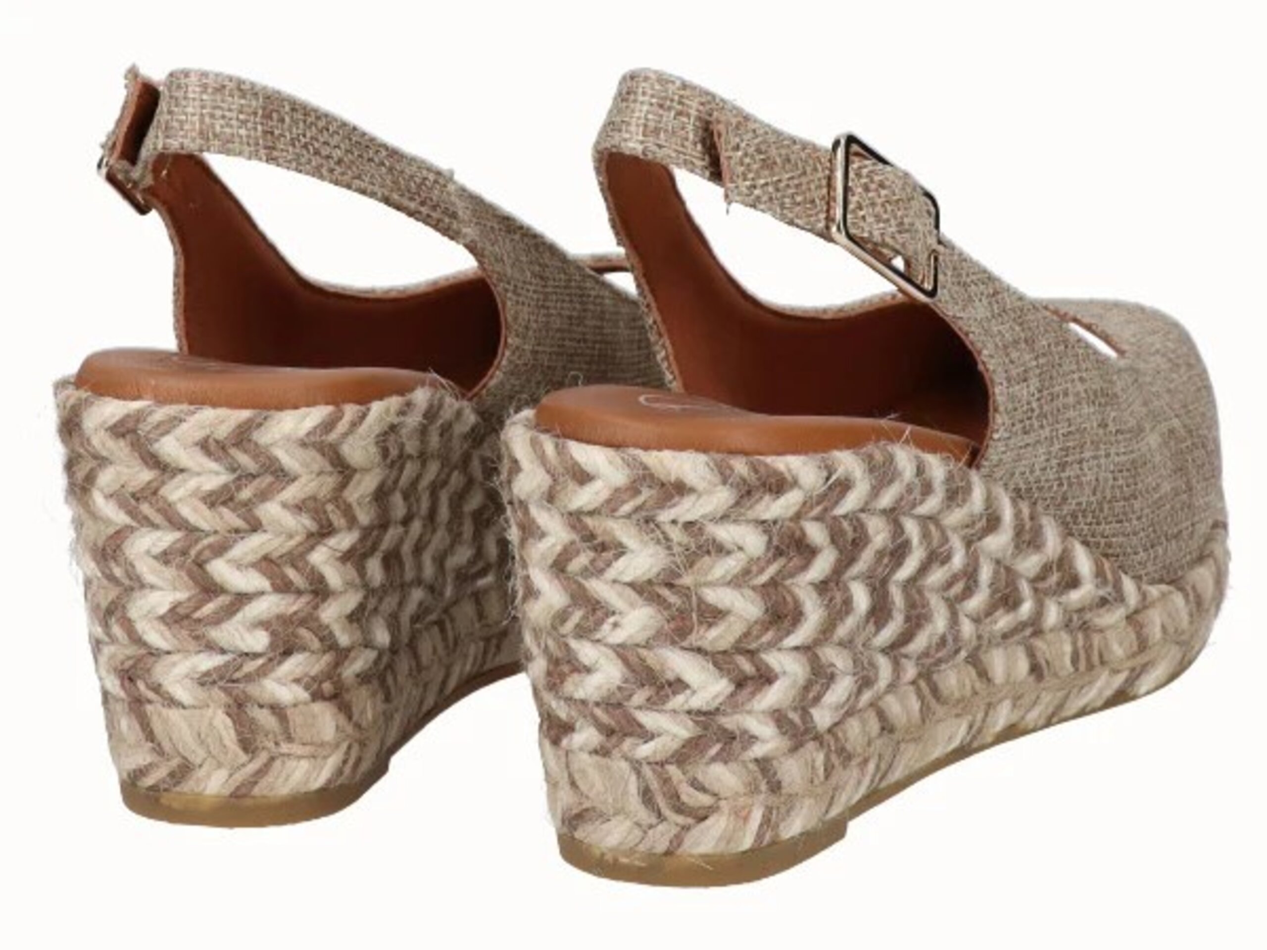 Alpargata Viguera Salón Cuña Yute Lino Beig 2323 - 3