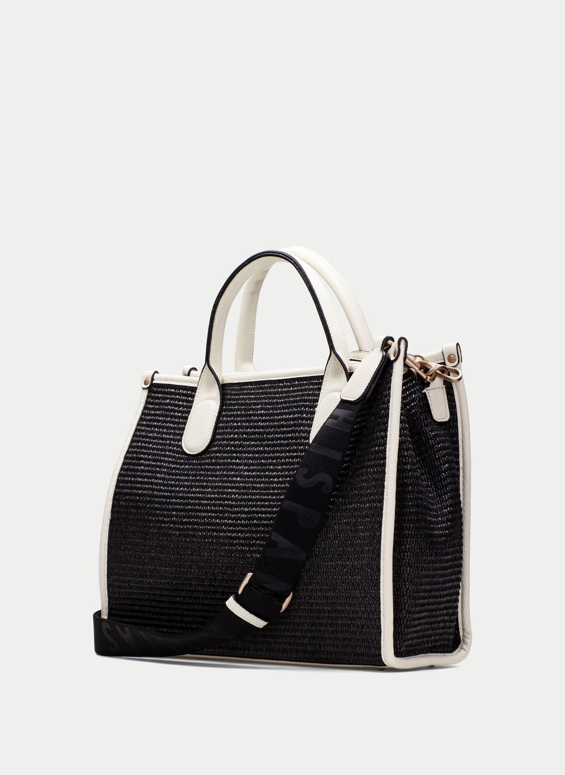 Bolso Hispanitas Tote BV253833 Negro-Blanco - 5