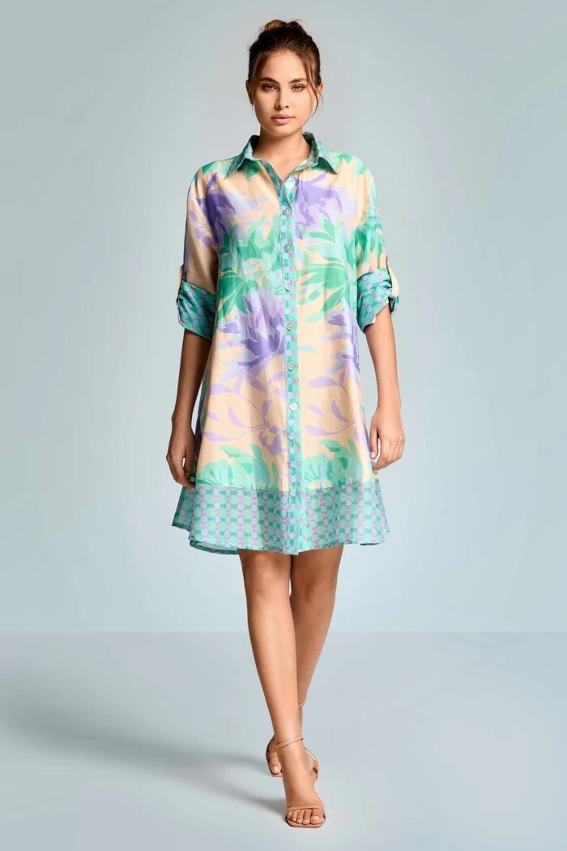 Vestido Iconique camisero multicolor Flaminia IC26-062 - 3