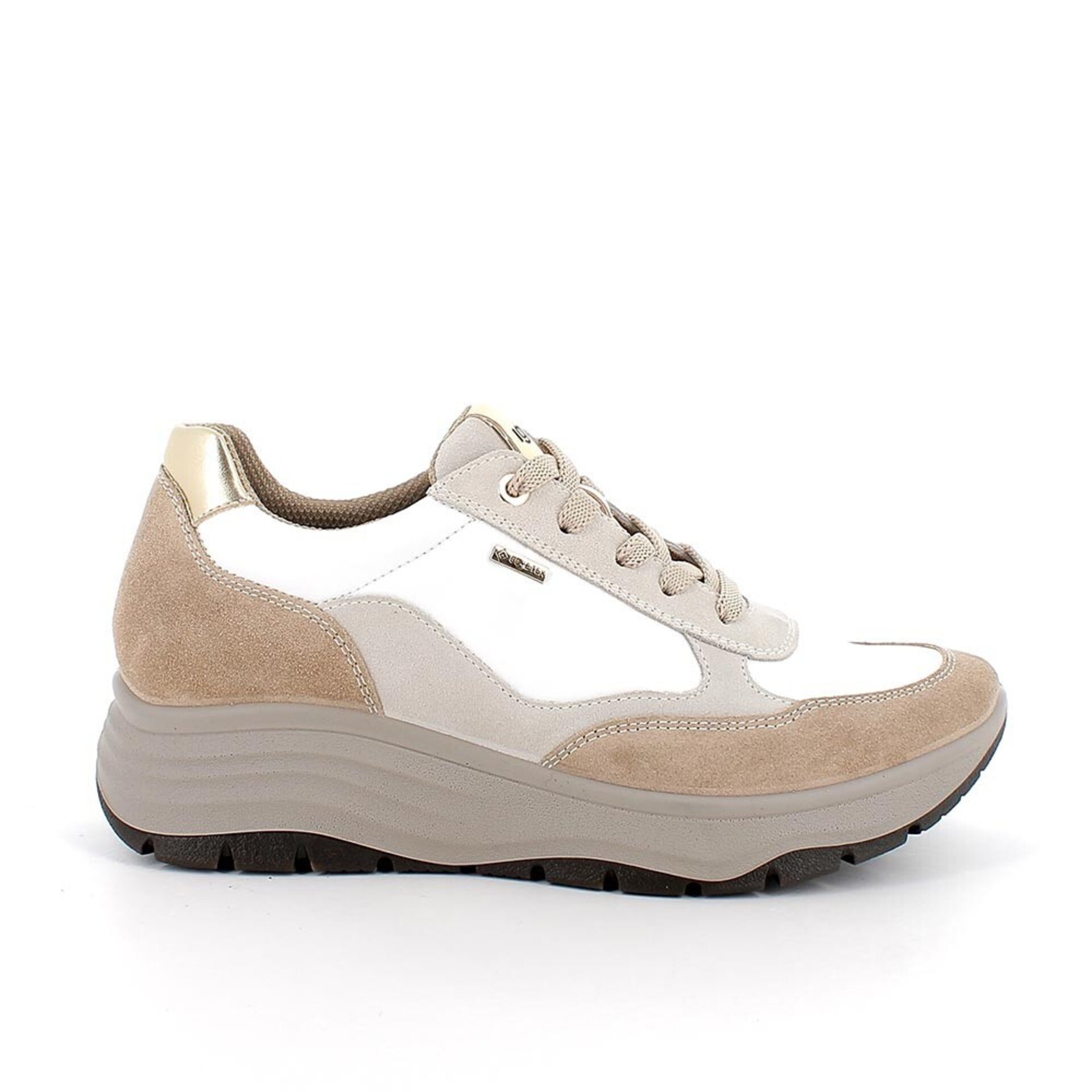 Deportivas Igi&co gore-tex cuña cordones beige/blanco - 1