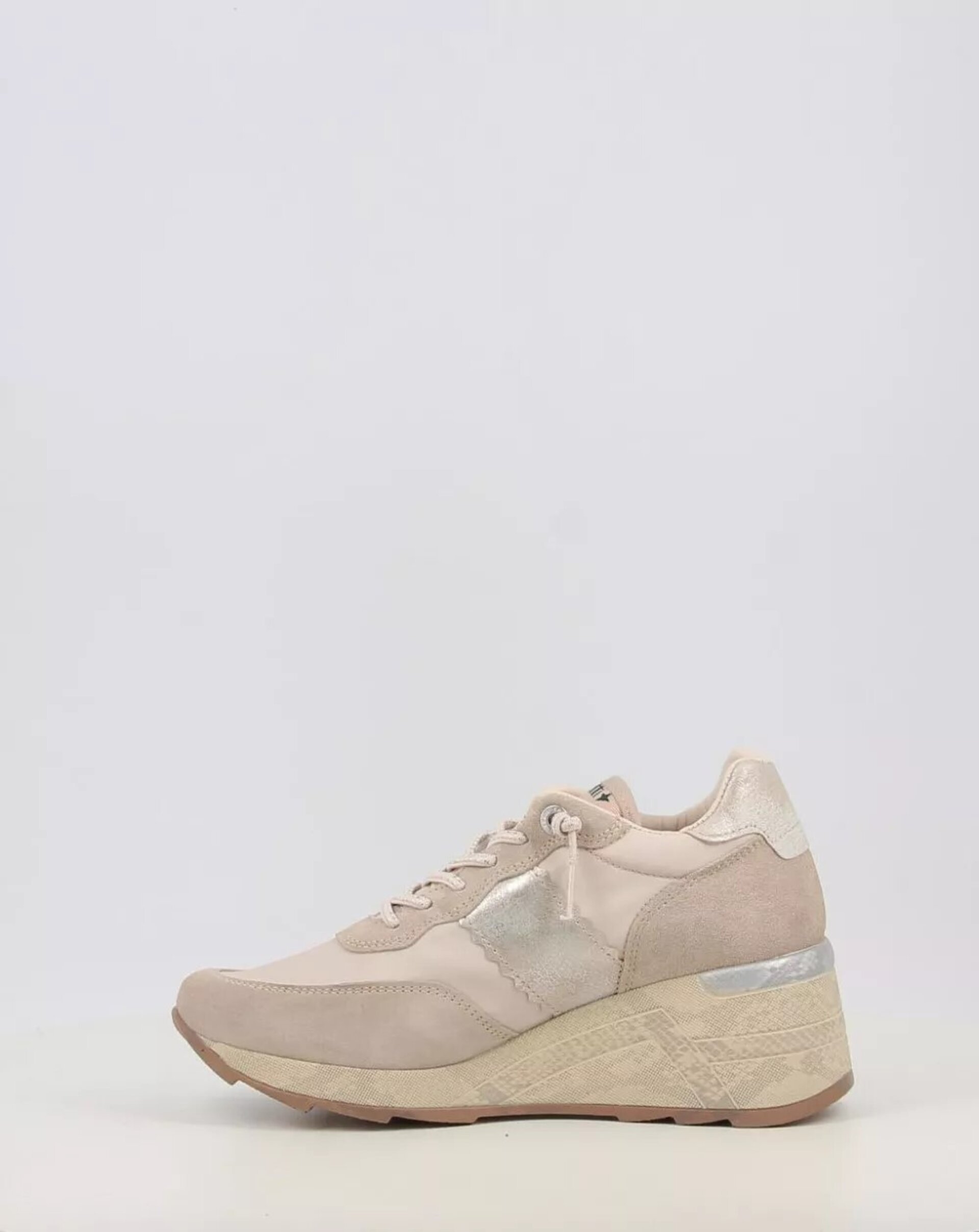 Deportivo CETTI cuña piel/tejido beige C-1149 - 1