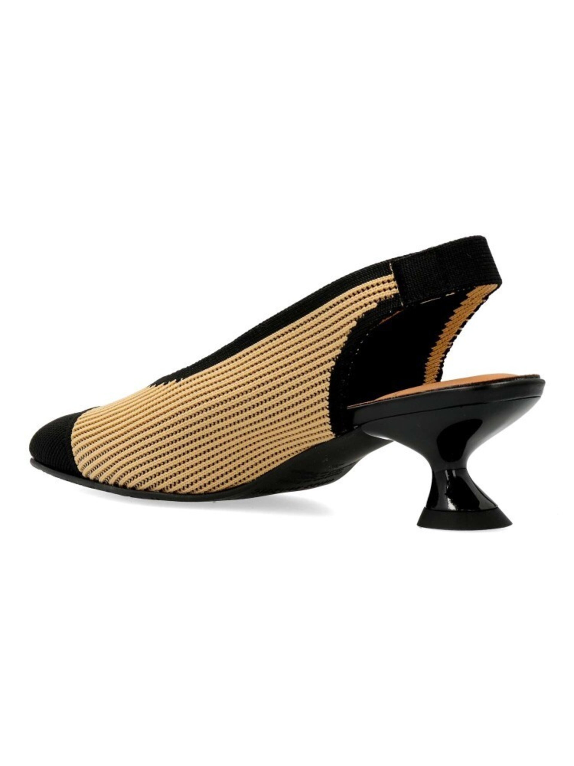 Salón Miss Elastic tacón crema-negro 76535 - 4
