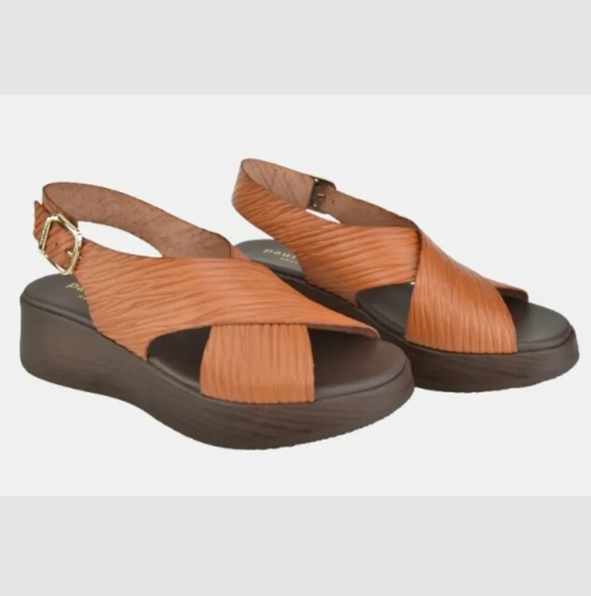 Sandalia Paula Urban cuña vaqueta avellana 33-2070 - 1