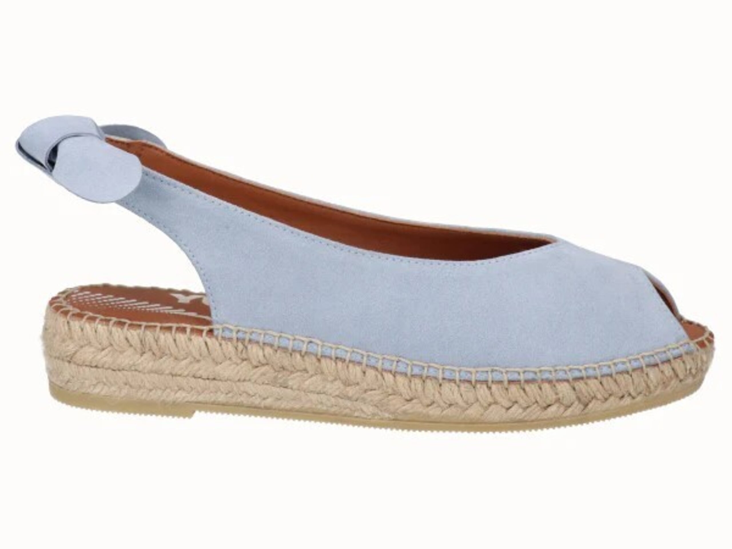 Alpargata Viguera Peep Toes YuteFlex Serraje Celeste 2232 - 2