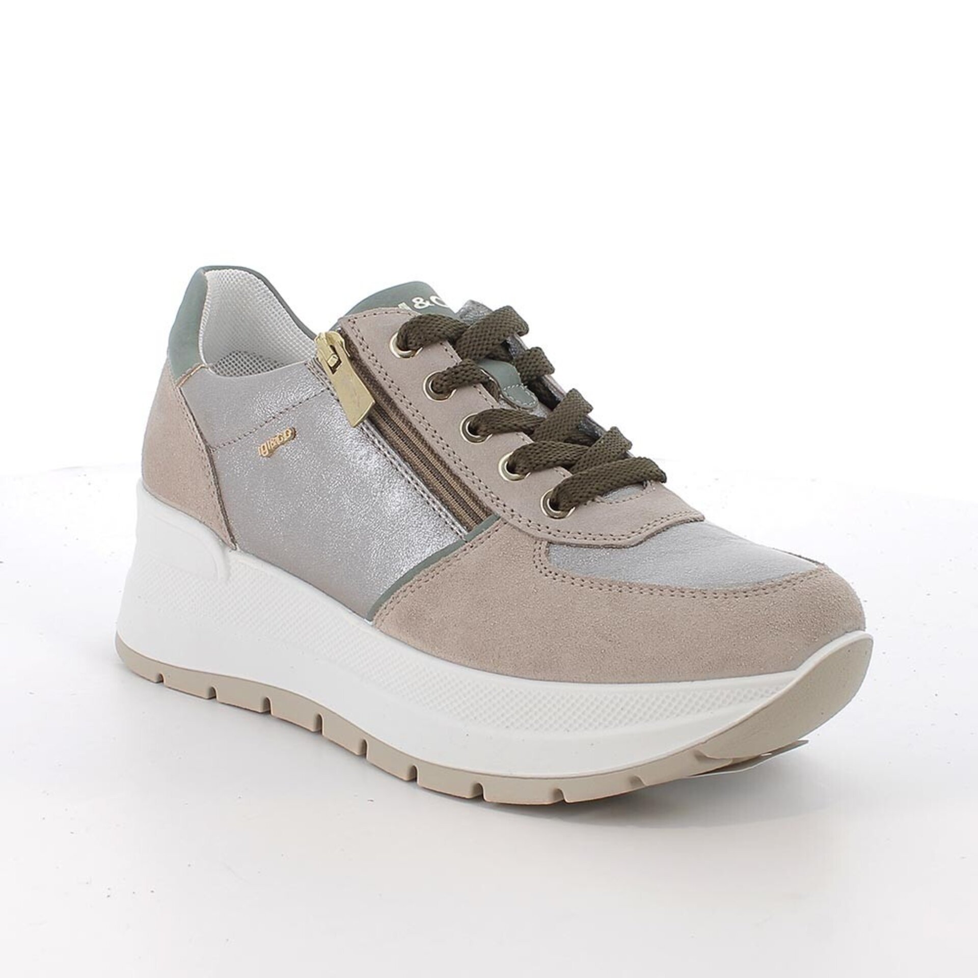 Deportivo Igi&co cuña beige/niquel con cremallera - 2