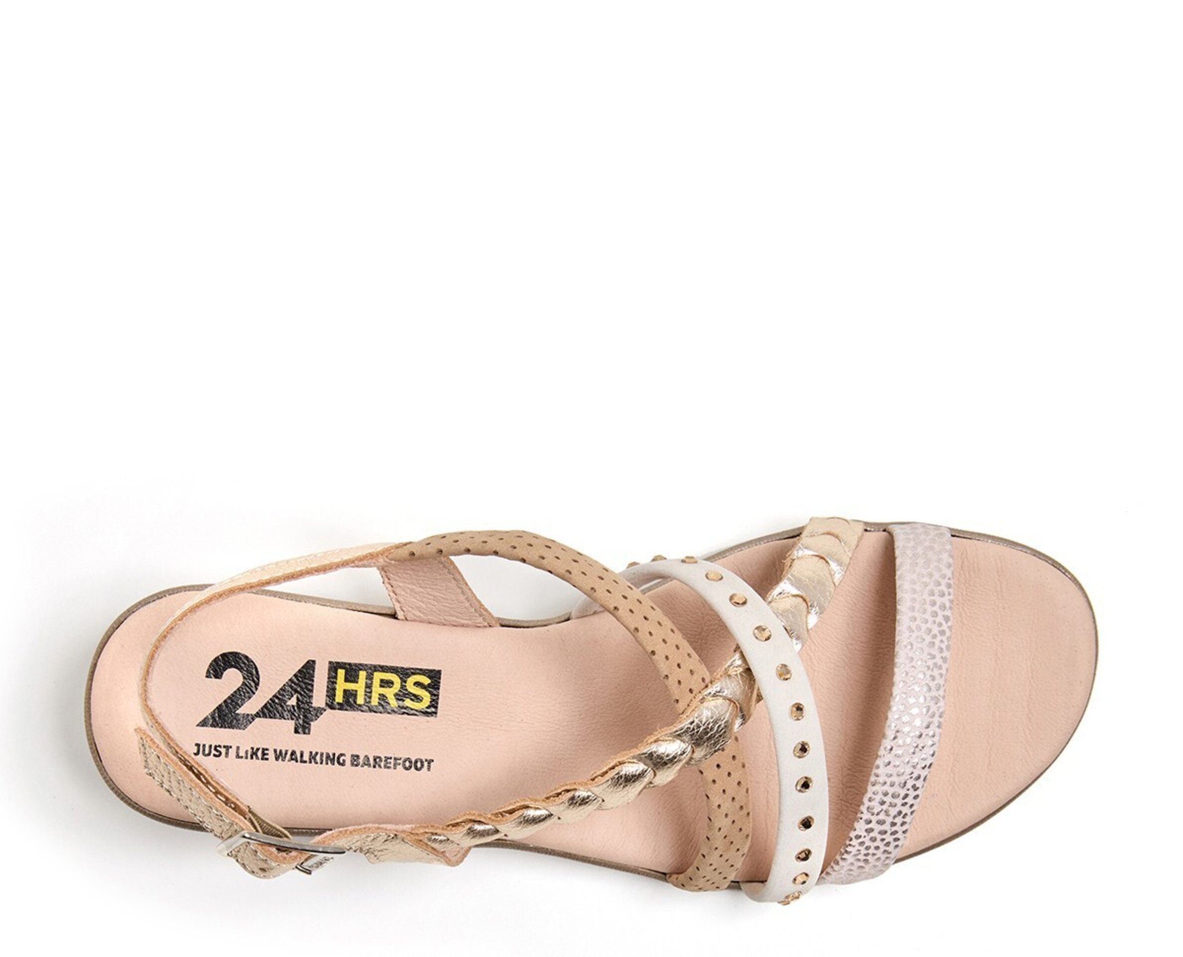 Sandalia 24HORAS tiras piel pedrería 26812 - 5
