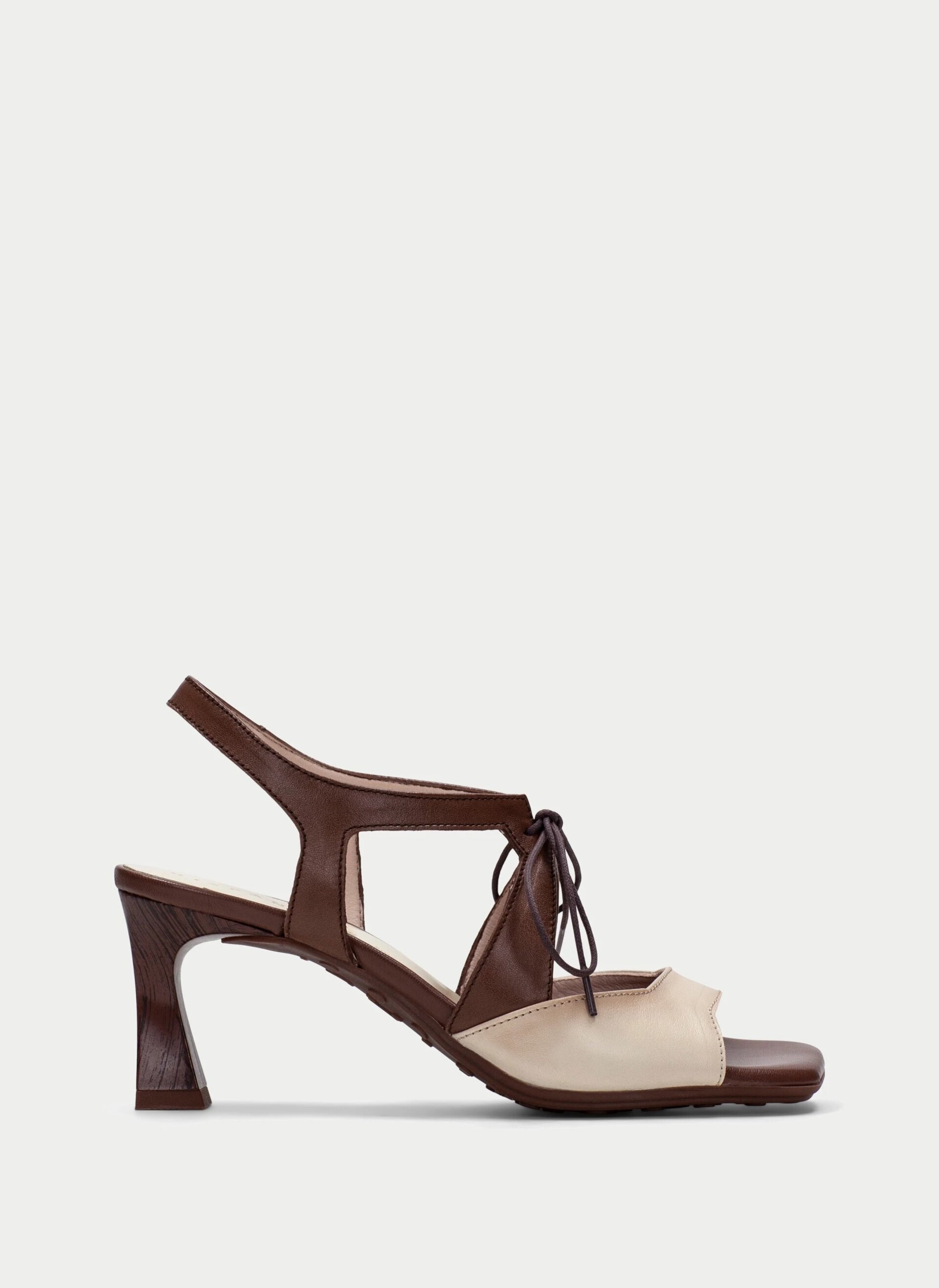 Sandalia Hispanitas tacón acordonada crema/avellana BHV264650 - 2