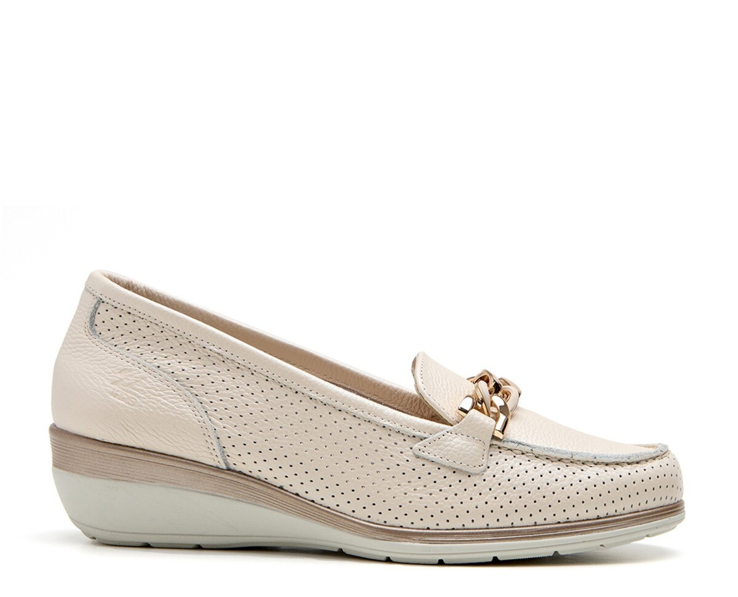 Mocasin 24HORAS cuña piel lino 26711 - 3