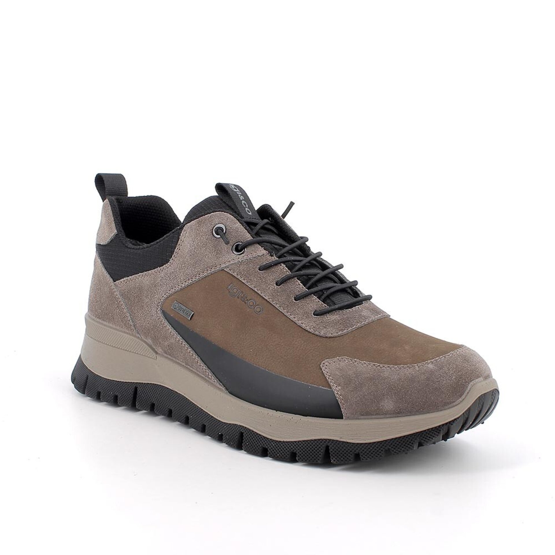 Deportivo Igi&co gore-tex marron/gris cordones - 2