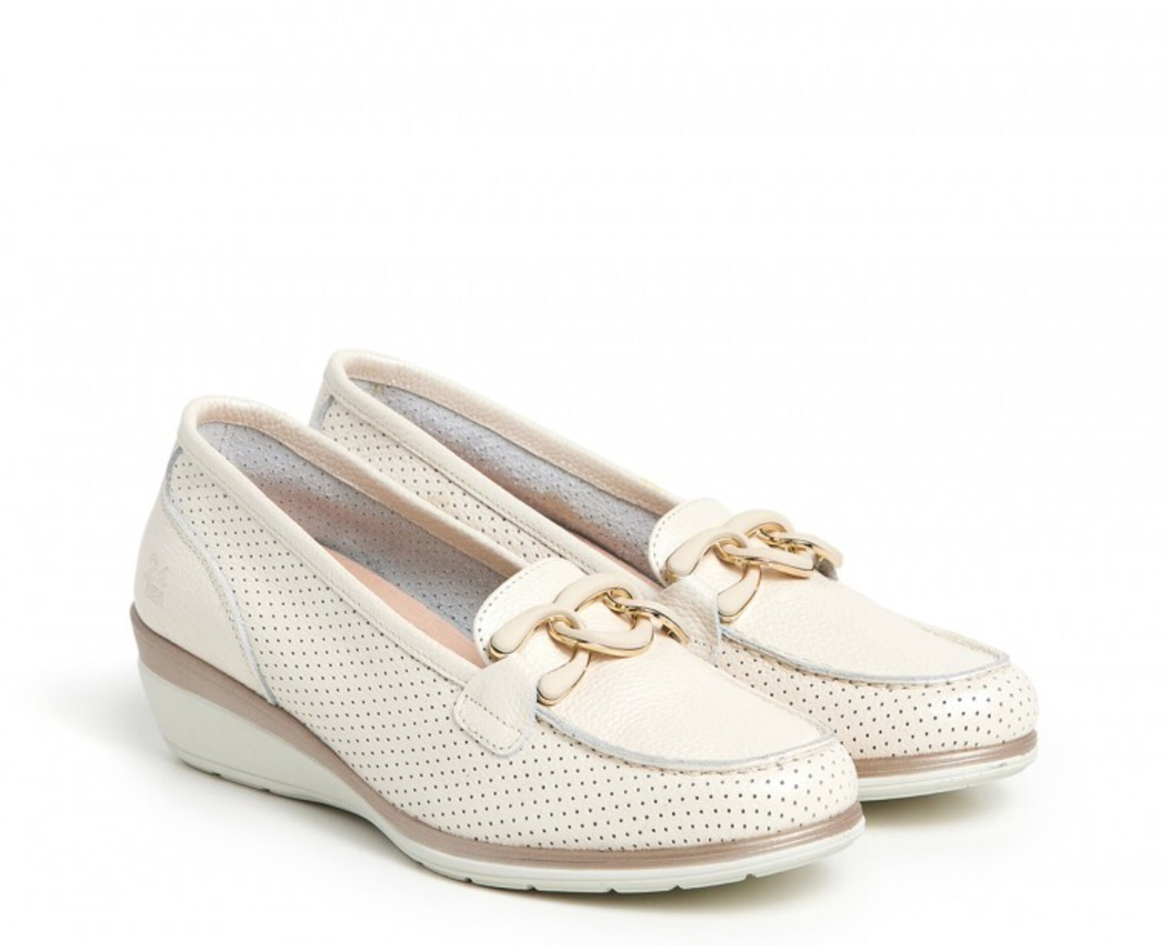 Mocasin 24 HORAS piel picado cadena 26410 - 4