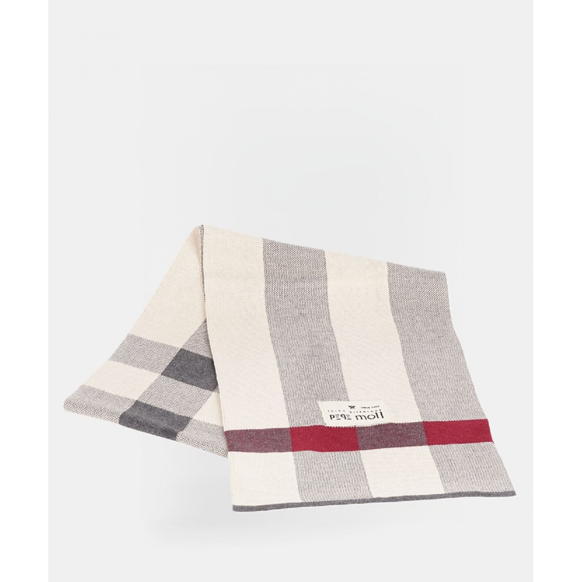 Bufanda Pepe Moll rayas gris-burdeos 252804B - 1