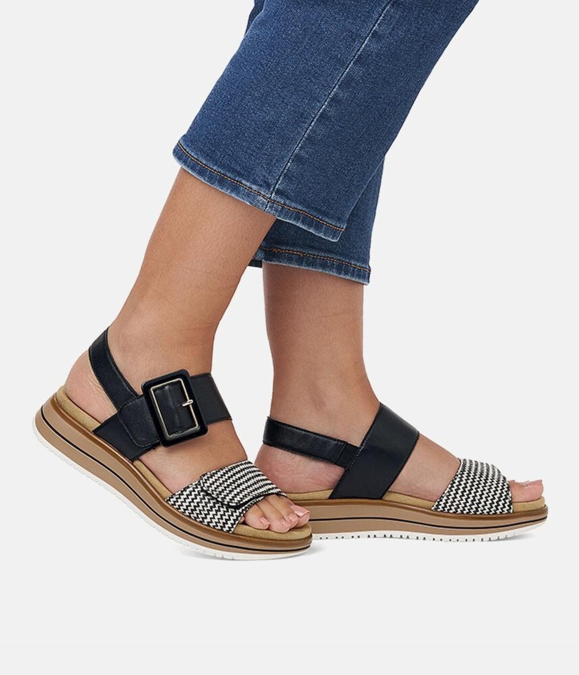 Sandalias Remonte plantilla extraíble negro D1J53-02 - 3