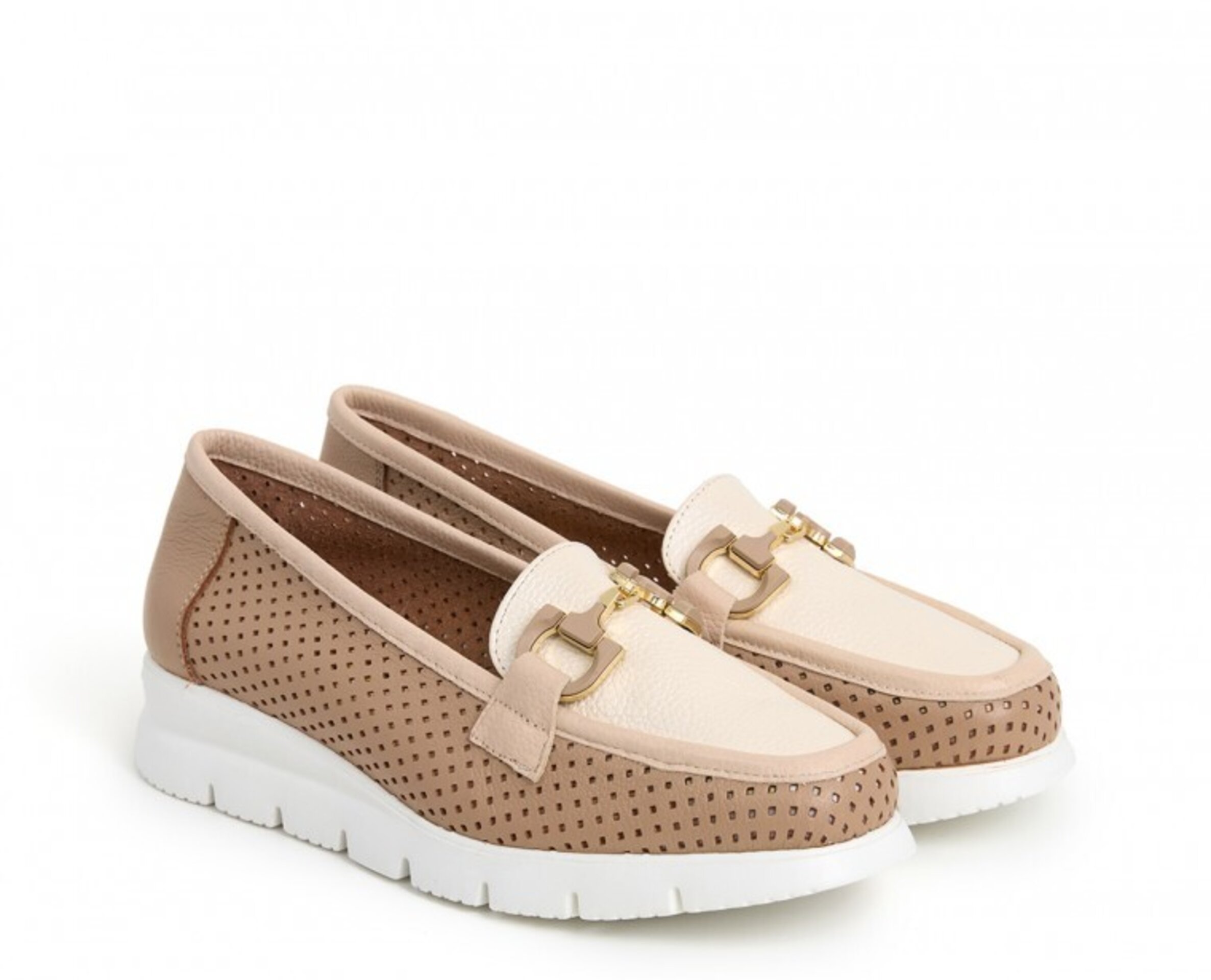 Mocasin 24 HORAS piel estribo bicolor 26429 - 2