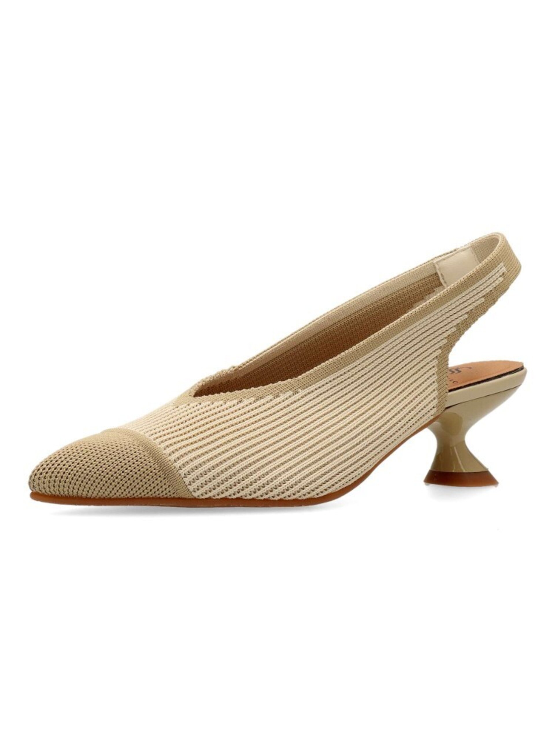 Salón Miss Elastic tacón crema-camel 76535 - 4