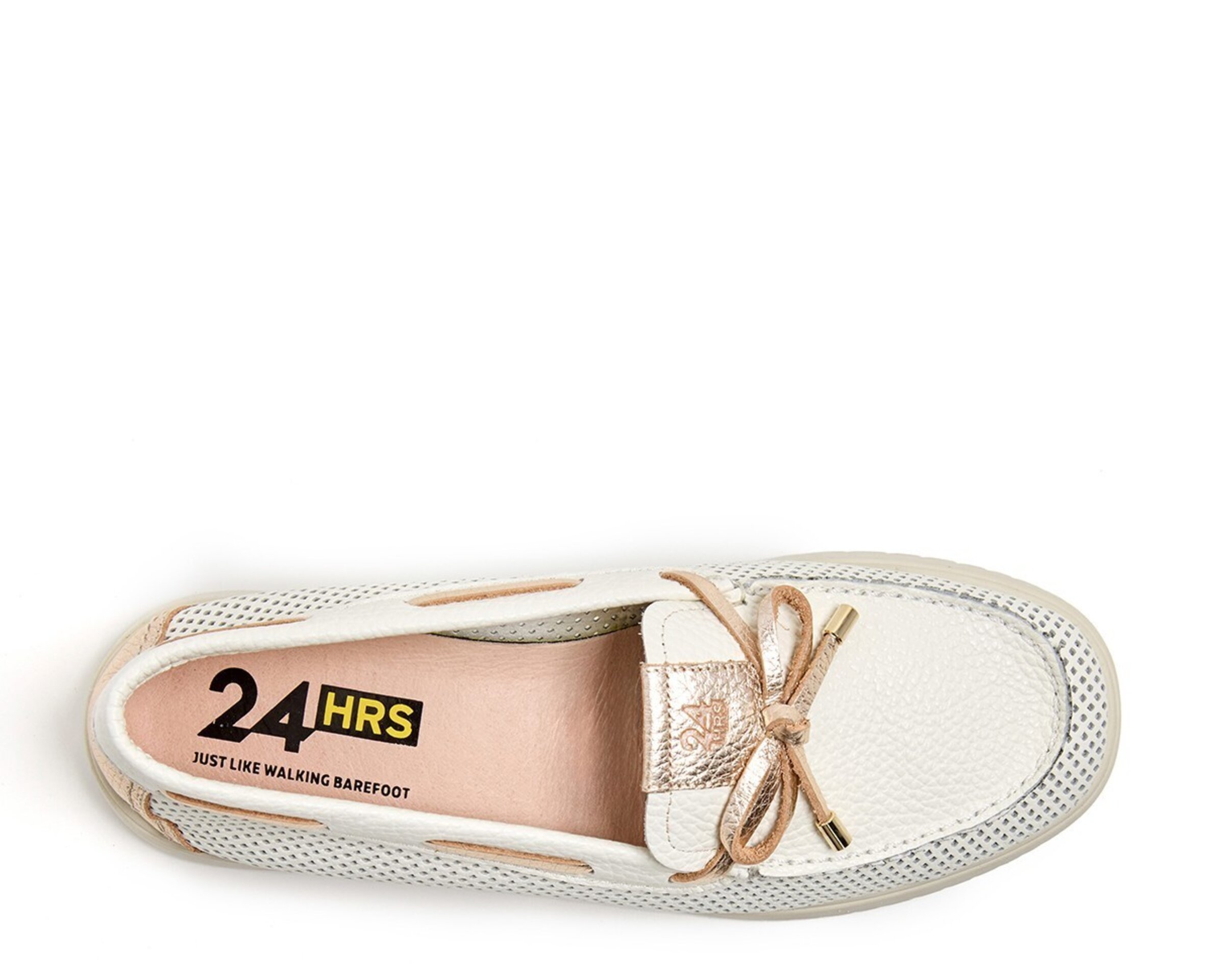 Mocasin 24HORAS piel calada blanco 26745 - 1