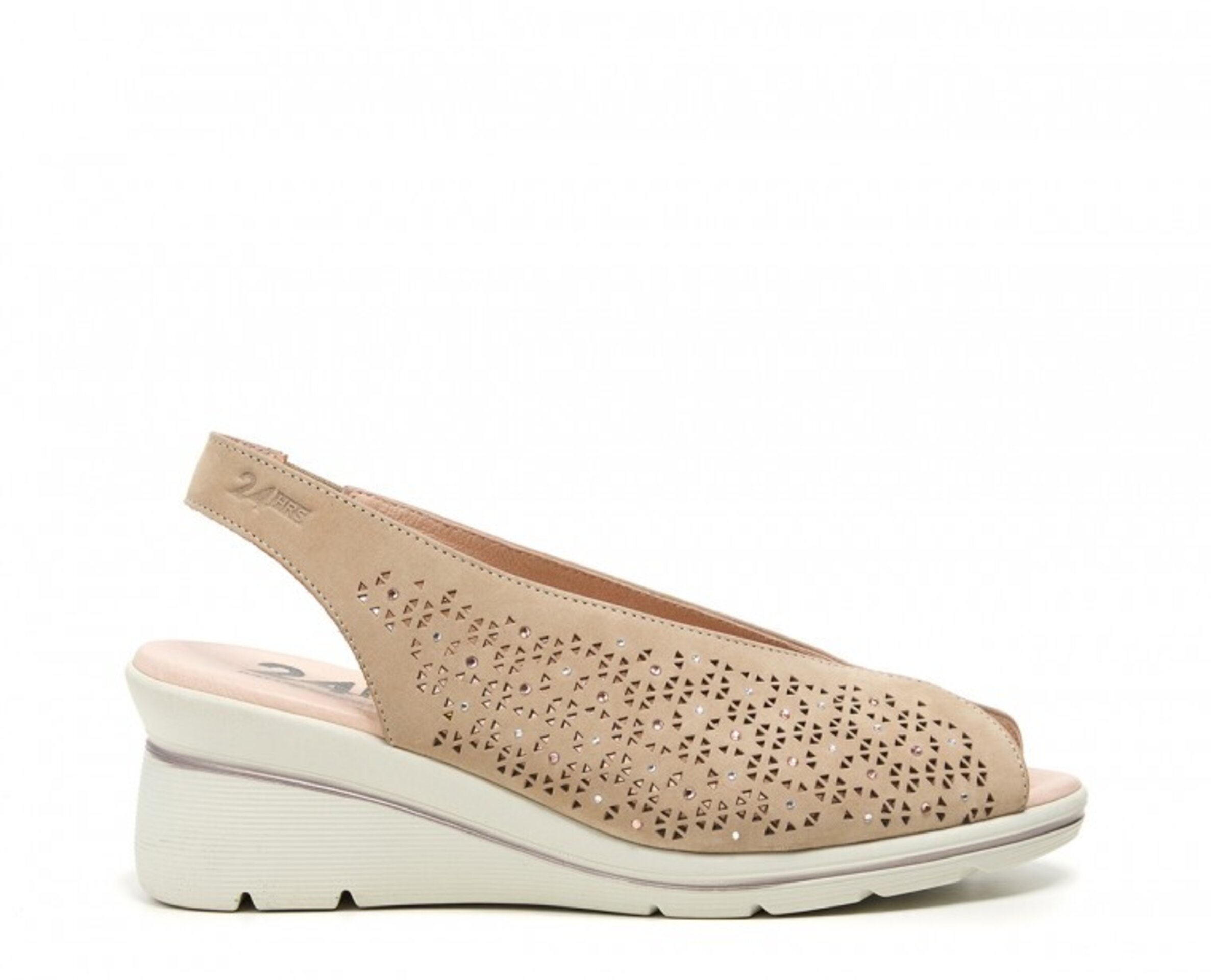 Peep toe 24 HORAS nobuck pedrería 26449 - 3