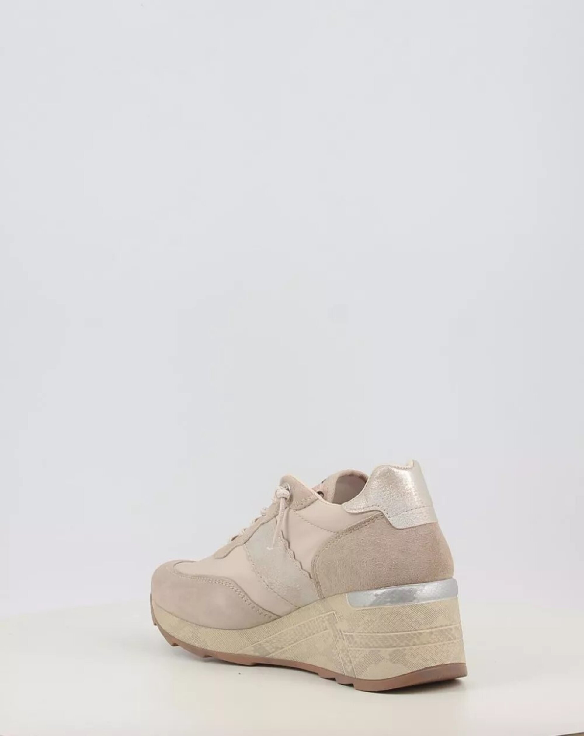 Deportivo CETTI cuña piel/tejido beige C-1149 - 5