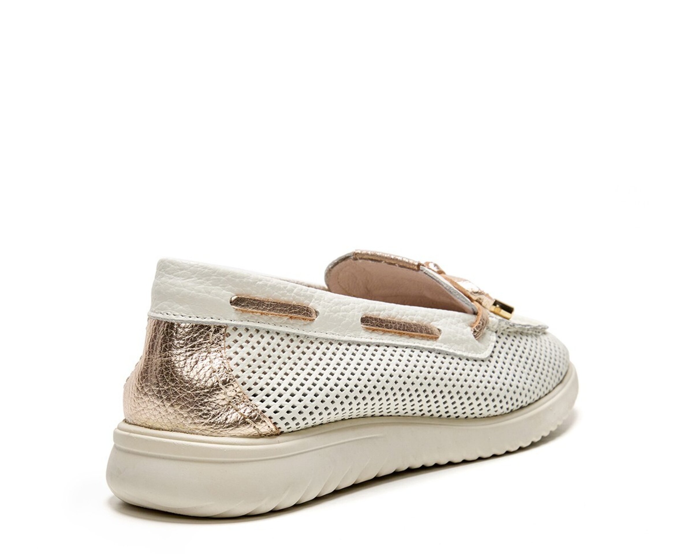 Mocasin 24HORAS piel calada blanco 26745 - 4