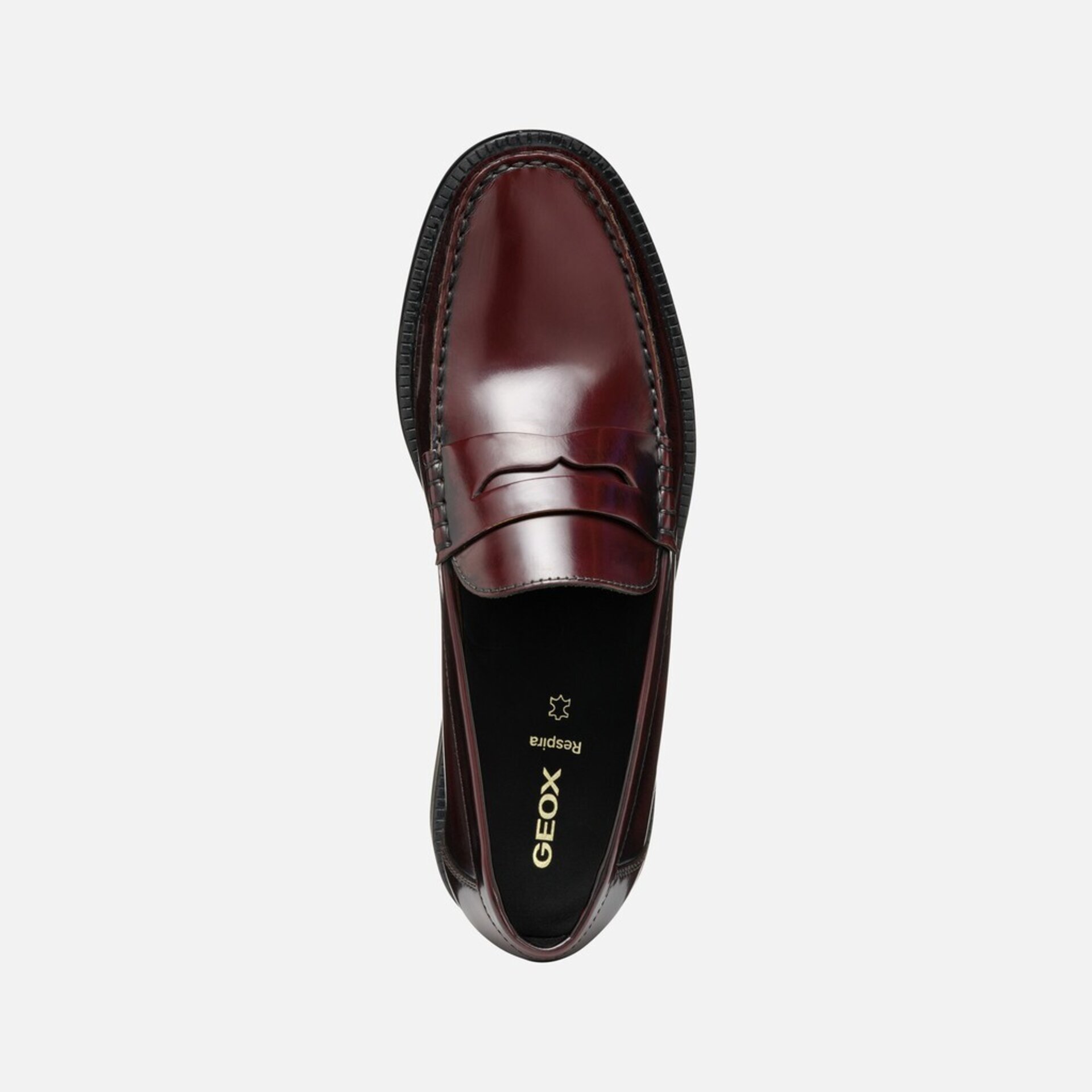 Mocasin Geox piel Recanati burdeos U55HVB - 3