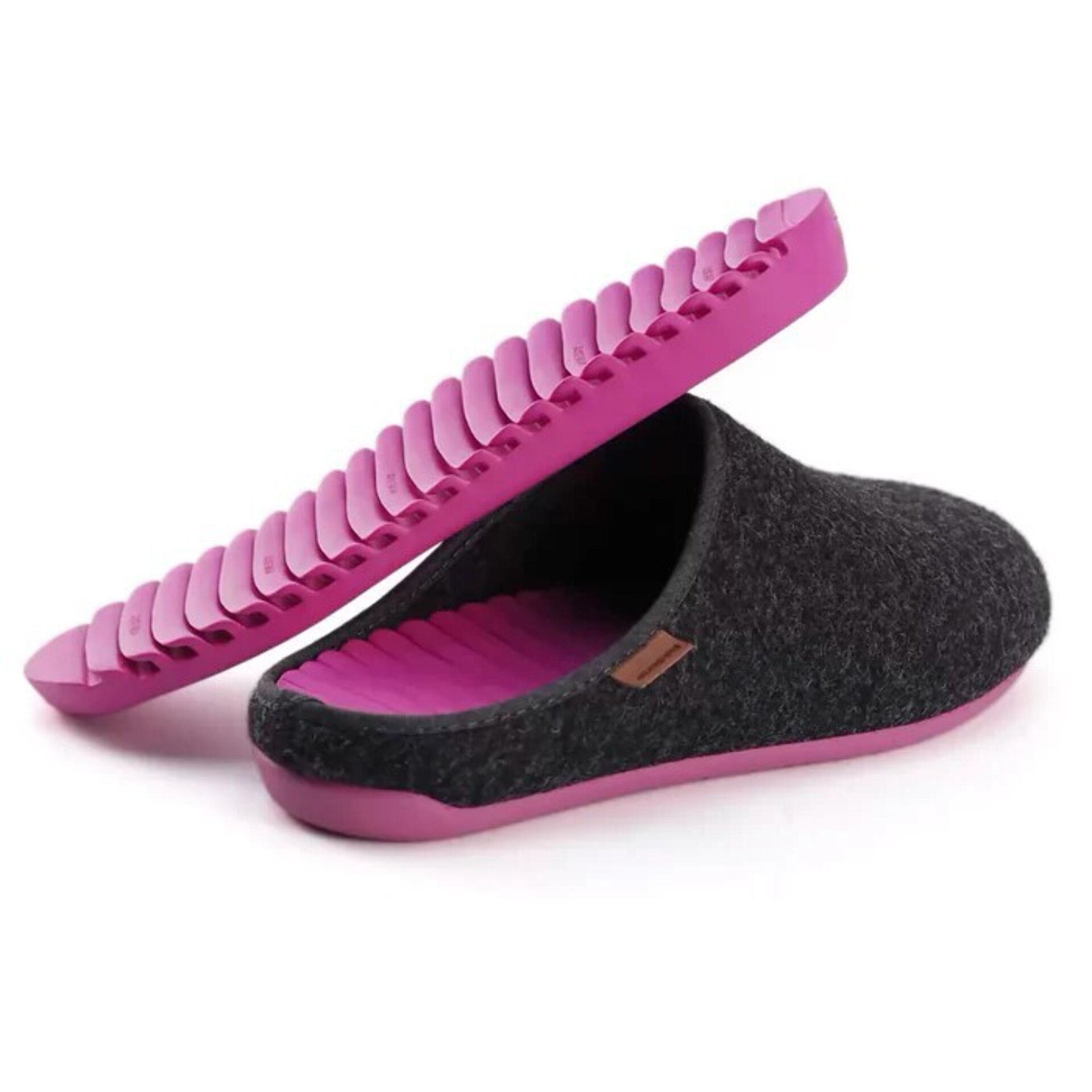 Slipper de recuperación Surippa 3.0 Relax lana antracita/fuxia - 2