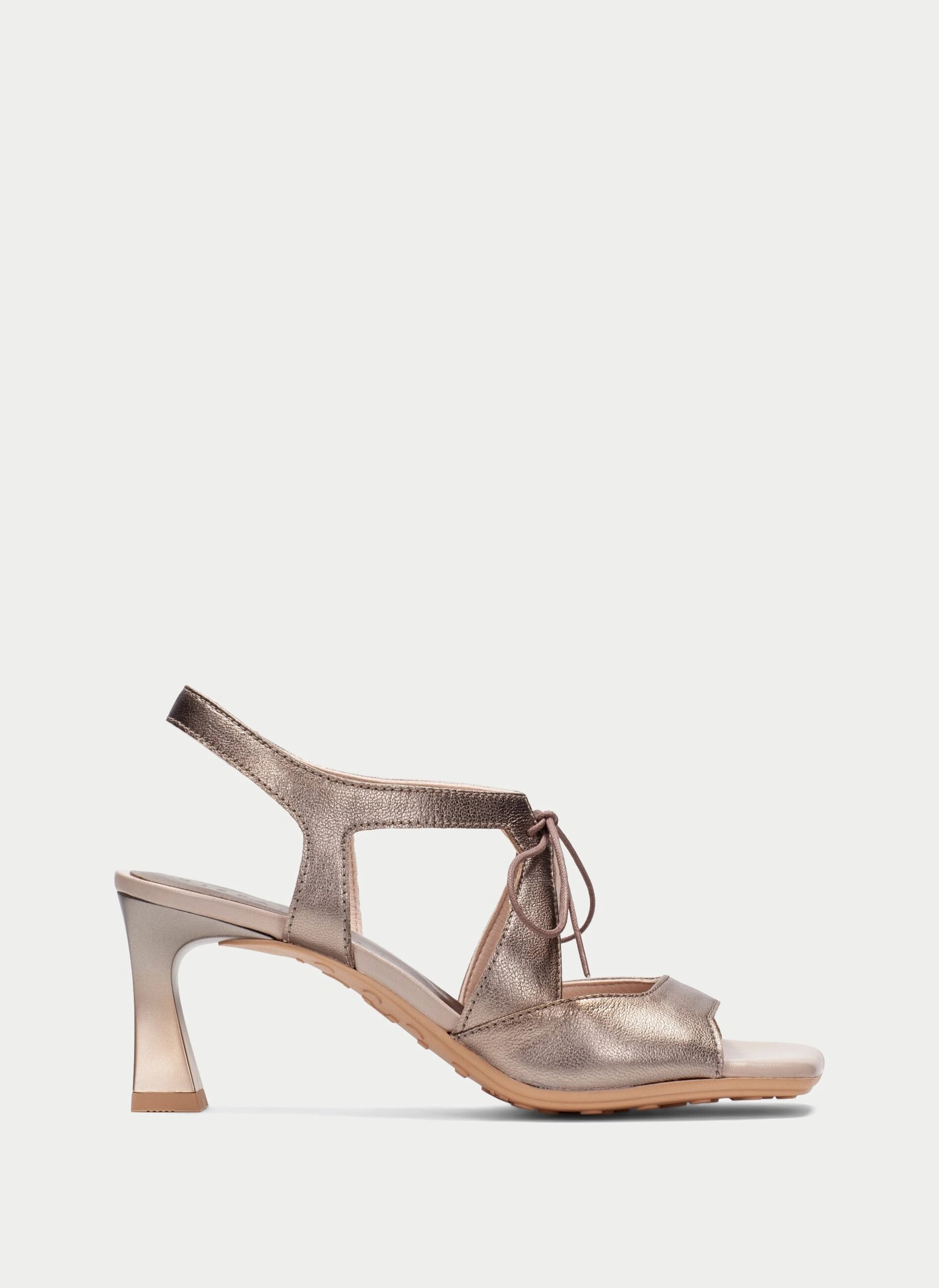 Sandalia Hispanitas acordonada tacón taupe metal HV264650 - 1