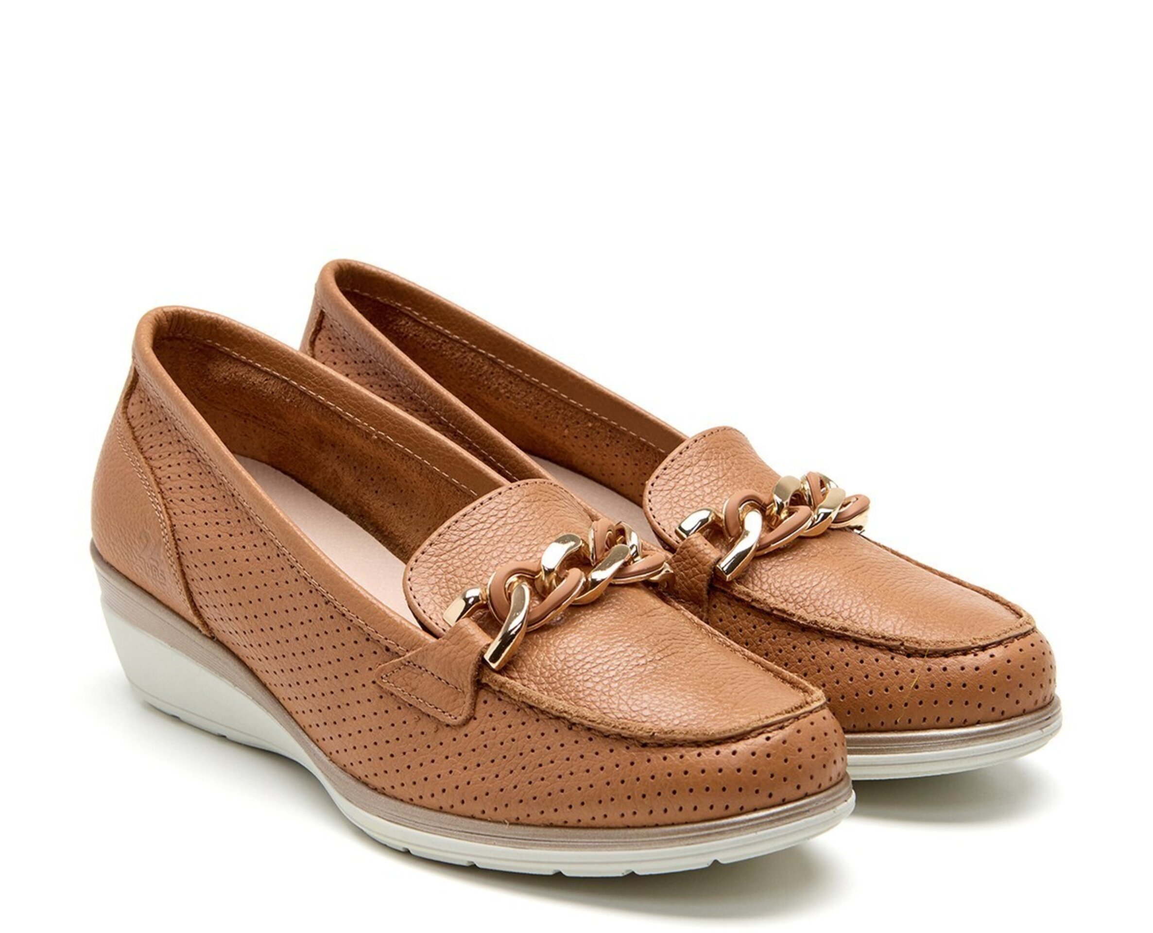Mocasin 24HORAS cuña piel cuero 26711 - 2
