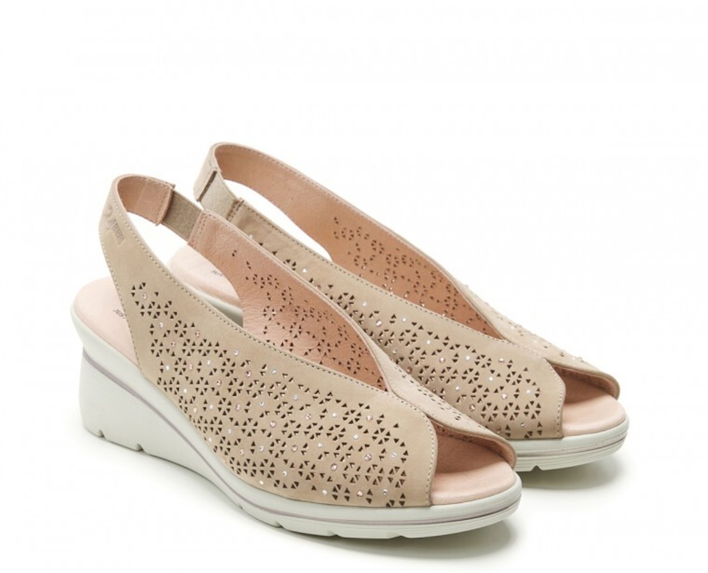 Peep toe 24 HORAS nobuck pedrería 26449 - 2