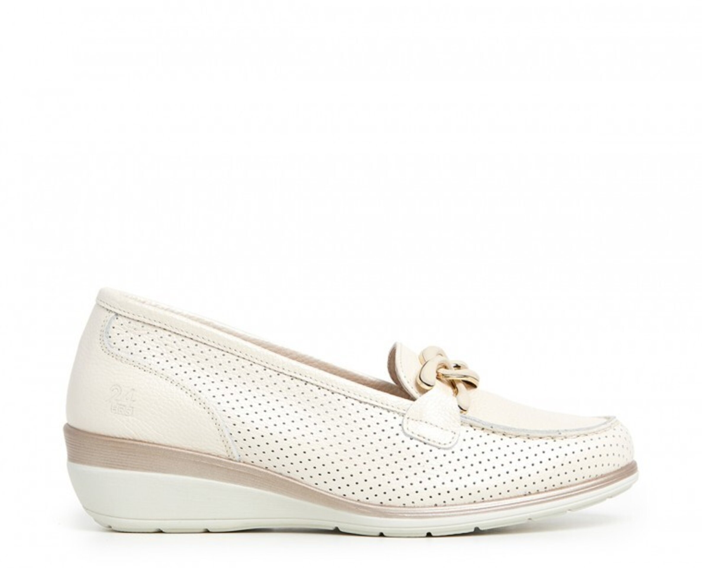 Mocasin 24 HORAS piel picado cadena 26410 - 5