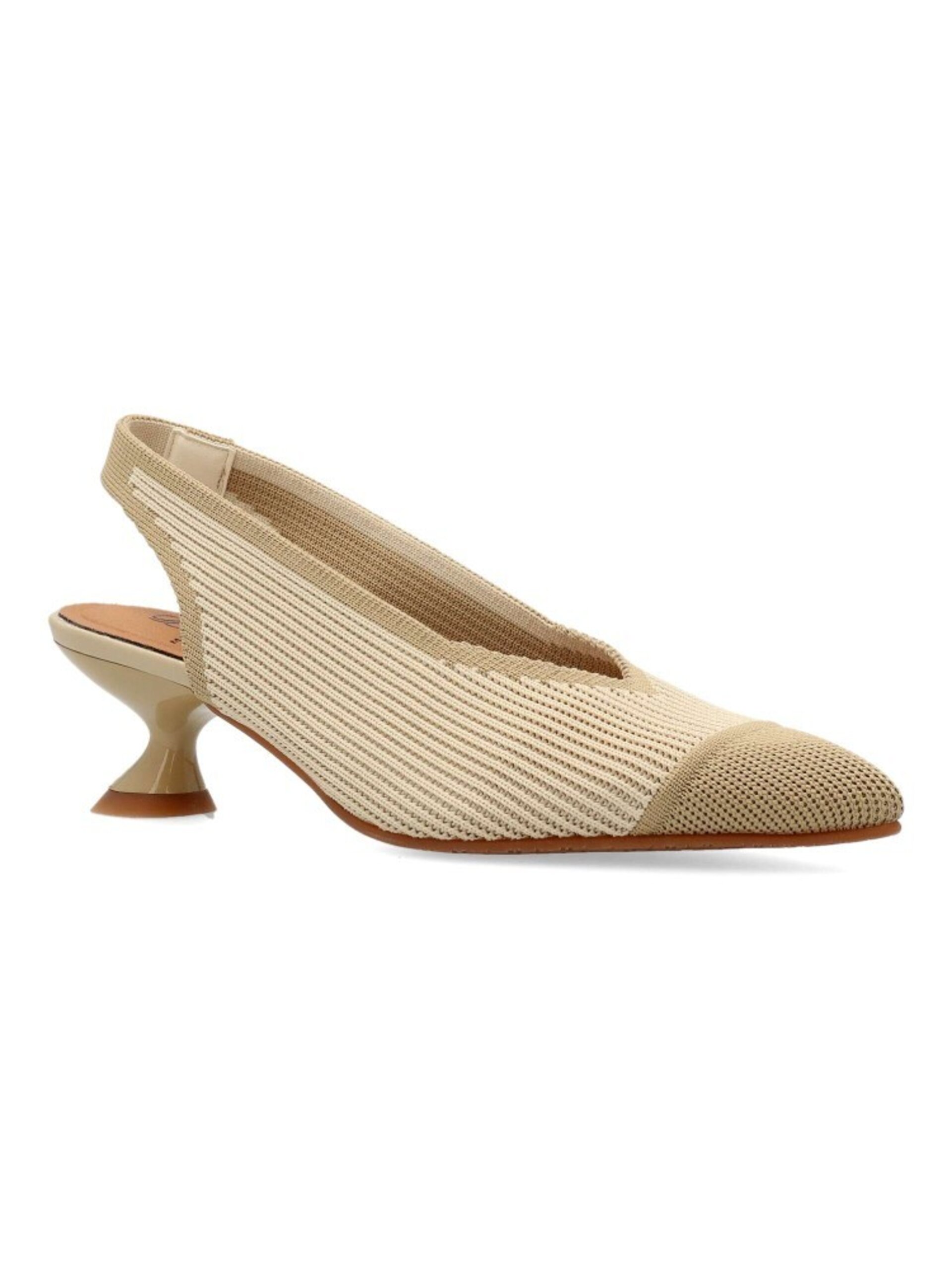 Salón Miss Elastic tacón crema-camel 76535 - 2