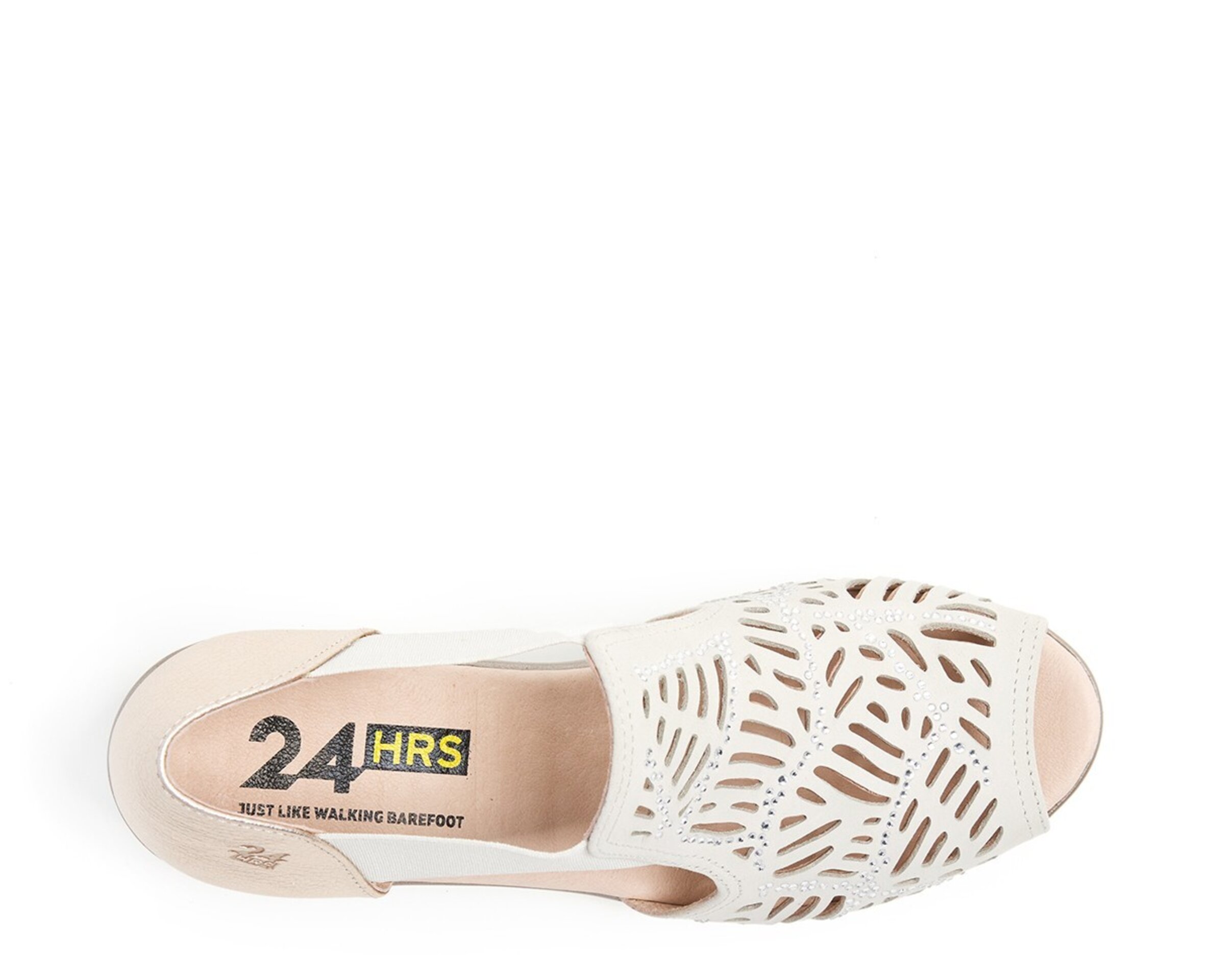 Peep toe 24Horas piel calada pedreria 25960 - 2